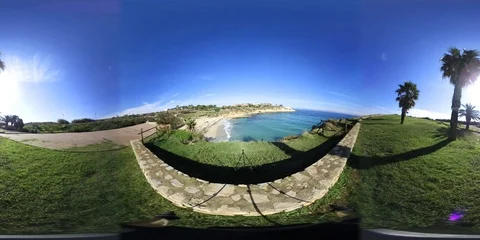 360vr view of sardinian beach Stock Footage 96575652