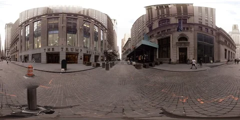 360VR Wall Street, NYC Stock Footage 91384619