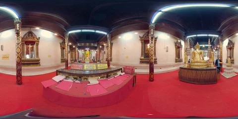 360VR Wat Phanan Choeng Temple in Ayutthaya Historical Park in Thailand Stock Footage 94352299