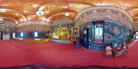 360VR Wat Phanan Choeng Temple in Ayutthaya Historical Park in Thailand Stock Footage 94352487