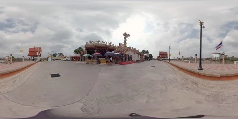 360VR Wat Phanan Choeng Temple in Ayutthaya Historical Park in Thailand Stock Footage 94352709