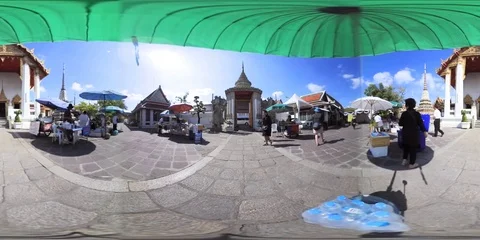 360VR - Wat Pho Buddhist Temple in Bangkok, Thailand Stockbeeldmateriaal 78615423