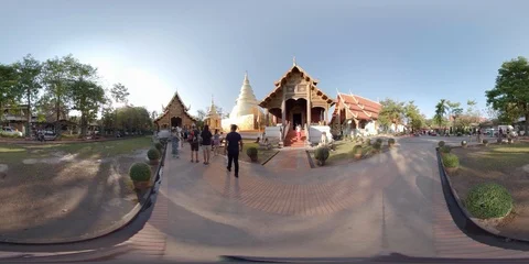 360VR Wat Phra Singh Temple, Chiang Mai Old City, Thailand Stock Footage 92040434