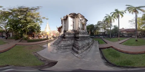 360VR Wat Phra Singh Temple, Chiang Mai Old City, Thailand Stock Footage 92042353