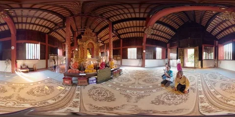 360VR Wat Phra Singh Temple, Chiang Mai Old City, Thailand Stock Footage 92291295