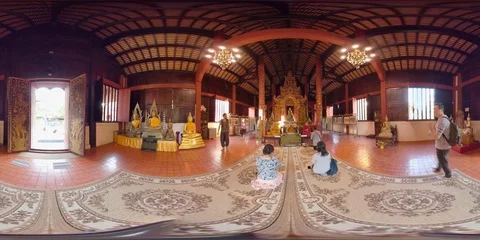 360VR Wat Phra Singh Temple, Chiang Mai Old City, Thailand Video stock 92294339