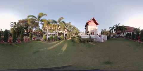 360VR Wat Phra Singh Temple, Chiang Mai Old City, Thailand Stock Footage 92295499