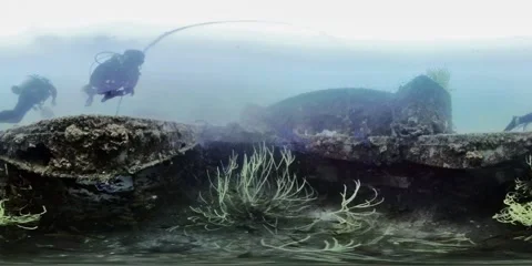 360VR - Wreck Diving in Inchcape 10 Fujairah Stock Footage 291706063