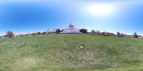 360/VR/4K The Capital Building in Washington DC Stock Footage