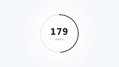 365 Days Counter Animated Motion Graphics Ring Stock Footage 346114903
