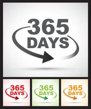 365 days set Illustrazione stock