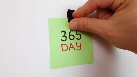 365 days text, word note, inscription on paper. 365 days, concept. Stock Footage 315301332