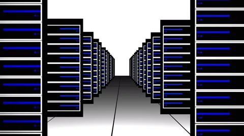 3671 Computer Server Data Storage Room Animation, 4K Stock Footage 50568805