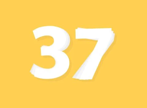 37 Number vector, modern layers design font. Eps10 illustration 스톡 일러스트