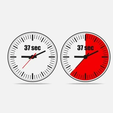 37 seconds clock icon Stock Illustration