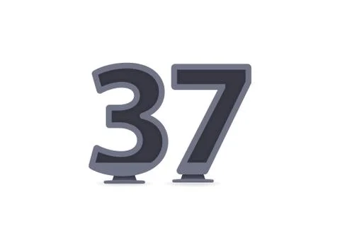 37 vector number design. For logo, brand label, design elements, corporate id Illustrazione stock
