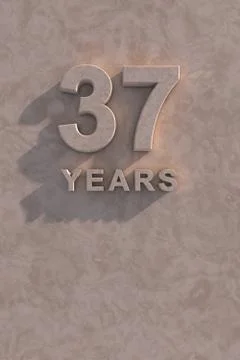 37 years 3d text Stock Illustration