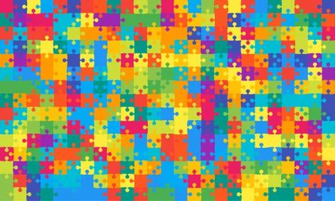 375 Multicolor Puzzles Pieces Jigsaw - Vector Illustrazione stock