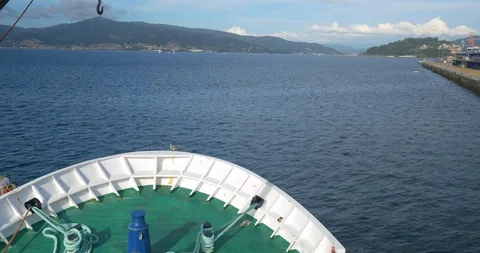 375 View of Ria de Vigo from a ship 스톡 동영상 125095227