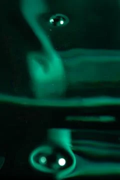 378.Green Reflections On Liquid Surface With Light Bubbles Stock Photos