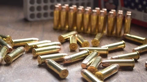 .38 ammunition and ammo box Video stock 67640889