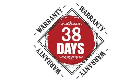 38 days warranty icon vintage rubber stamp guarantee Stock Illustration