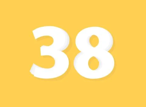 38 Number vector, modern layers design font. Eps10 illustration Stock Illustration