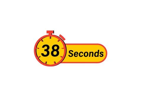 38 Seconds timer Clock, Timer icon, countdown icon. Time measure. Chronomet.. Stock Illustration