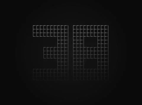 38 vector number made of metal chain link fence. For logo, brand label, desig Stock Illustration