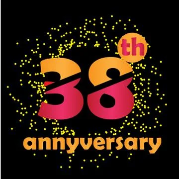 38 Year Anniversary Vector Template Design Illustration - Vector Stock Illustration