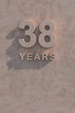 38 years 3d text Stock Illustration