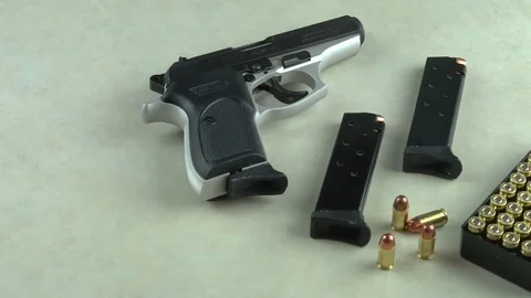 380 Bersa Thunder Full Display  Stock Footage 80923799