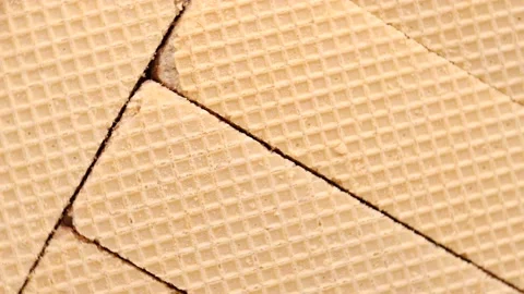 3840 4kClose up of waffles, rotation in circle. wafers with chocolate filling Stock Footage 233289116
