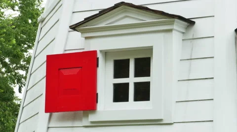 3892 Red Window on White Windmill, 4K Stock Footage 51943186