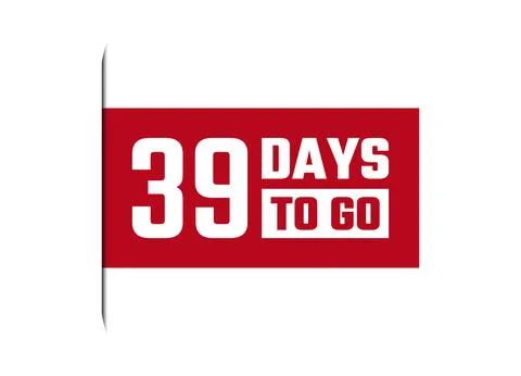 39 days to go red banner design vector illustration Stockillustratie