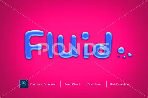 39 fluid text effect Design Photoshop Layer Style PSD Template