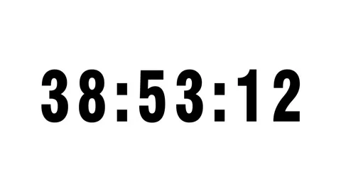 39 Minutes White Screen Countdown Clock Thirty Nine Minute Timer Loop Stock Footage 336249956
