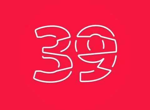 39 number. Modern trendy, creative style design. For logo, brand label, desig Stock Illustration