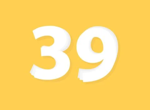 39 Number vector, modern layers design font. Eps10 illustration Stock Illustration