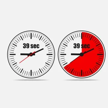 39 seconds clock icon Stock-Illustration