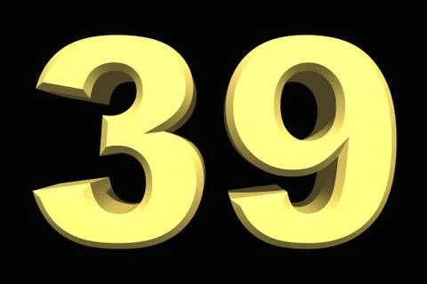 39 thirty nine number 3d blue on a dark background Stock Illustration
