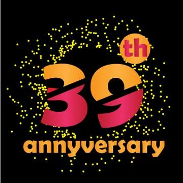 39 Year Anniversary Vector Template Design Illustration - Vector Stock Illustration