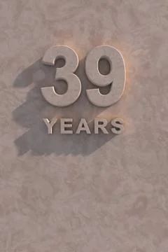 39 years 3d text Stock Illustration