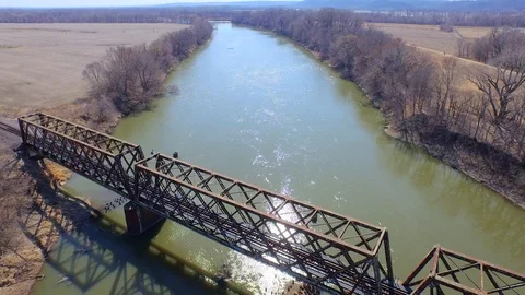 3.95 4K Static Shot Over Railway Looking Downstream 001704 Stock Footage 90258937