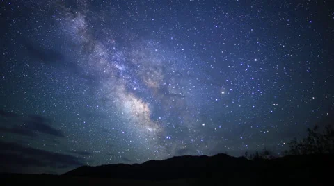 3Axis Motion Control Astro Time Lapse of Milky Way till Dawn in Desert Vídeos de archivo 50615385