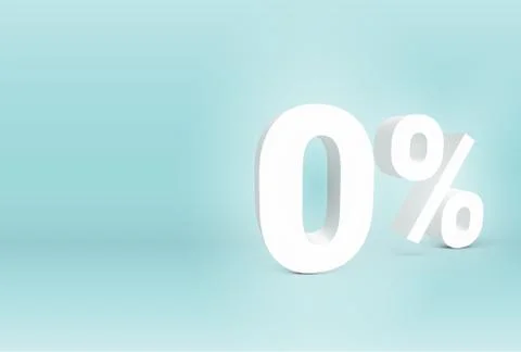 3D '0%' sign, vector illustration Ilustração Stock