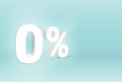 3D '0%' sign, vector illustration Ilustração Stock