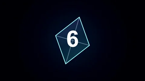 3D 10 second countdown timer with rotating polygon shape Stock Footage 347414712