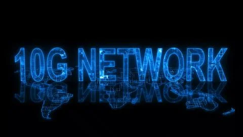 3d 10G network text technology earth map glow Stock Photos