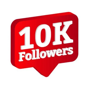 3D, 10K follower celebration floater. Thanksgiving for 10K followers vector i Stock Illustration